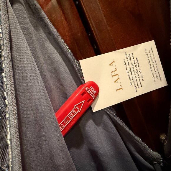 Lara Cape Sleeve Blue V-Neck Beaded Gown, Mother of the Bride, Brand New w Tags - Picture 11 of 12